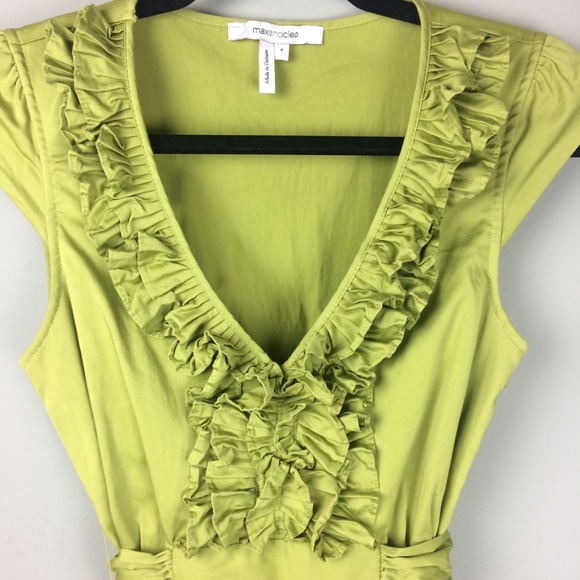 Max&Cleo Ruffle Front Pleated Pocket Dress Size 4 - Picture 5 of 8